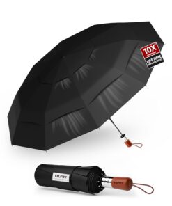 Klein, winddicht, automatisches Öffnen-Reise-Regenschirm für Männer und Frauen | Winddichter, groß, leicht, dreifach be