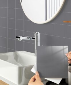 Hode Fliesenaufkleber Grau 15x15cm, 50 Stück, Wasserfest, Badezimmer, Küche, Global Recycled Standard