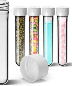 Tuuters 10x 140 x Ø25mm 40ml PET Kunststoff Reagenzgläser mit Schraubverschluss für Labore | Tuuters 10x PET Reagenzglä
