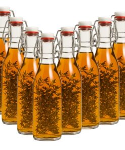 hocz 8er Set Bügelflaschen 200ml Glas mit Bügelverschluss - Saft Bier Milch Likör