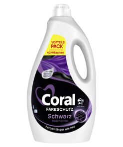 Coral Farbschutz Schwarz Flüssigwaschmittel - Farben länger wie neu für Wäsche-Vorteilspack 40 WL