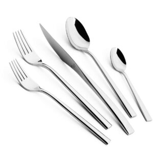 Divitis Home Sirius Besteck-Set, 18/10 Edelstahl, Set für 4 Personen, Gabeln und Löffel, Trendigster Besteck-Set, Hochwe