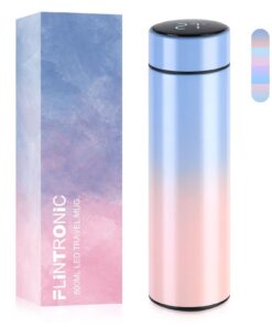 Flintronic Thermosflasche 500ml LED-Touchscreen Temperaturanzeige BPA-Frei Edelstahl Trinkflasche Flintronic Thermosflas