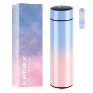 Flintronic Thermosflasche 500ml LED-Touchscreen Temperaturanzeige BPA-Frei Edelstahl Trinkflasche Flintronic Thermosflas
