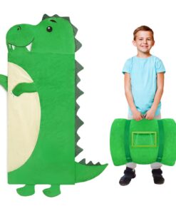 Kinder Schlafsack Doppelter Reißverschluss Warm Faltbar Kuscheltier Outdoor Indoor Campen 170x70cm
