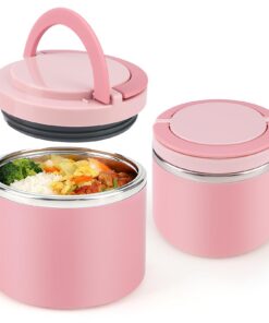 1 Liter Thermobehälter für Essen - Warmhaltefunktion aus Edelstahl, Essensubernehmung für unterwegs und Mahlzeiten, Ausl