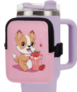 BYCHECAR Gym Cup Pouch Water Bottle Pouch 20oz, Corgi Erdbeere, Fitnessbegeisterte