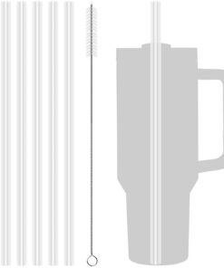 Stanley Strohhalme 6Pcs für 20/30/40 oz Adventure Tumbler - Klare Plastikhalme mit Reinigungsbürste
