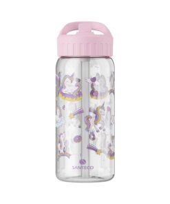 SANTECO Trinkflasche Kinder Auslaufsicher 0,5L - leicht Tritan Wasserflasche zur Schule & Fitnessstudio - BPA frei - für