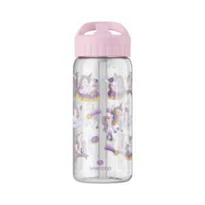 SANTECO Trinkflasche Kinder Auslaufsicher 0,5L - leicht Tritan Wasserflasche zur Schule & Fitnessstudio - BPA frei - für