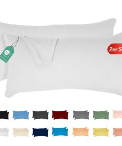 Livessa 2er Set Kissenbezug 40x80 cm - Baumwollkissenhülle Bügelfrei & Knitterfrei, 40x80 cm OEKO-TEX Zertifiziert & ATM