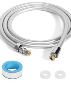 Universal Duschschlauch 2m mit VerdrehschutzFlexibler PVC Hochdruck Brauseschlauch für Badarmaturen Silber