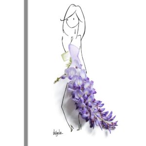 PICANOVA Lilac Kunstdruck Auf Leinwand – Premium Qualität Für Schlafzimmer Und Wohnzimmer – Holzrahmen In Schokoladenbra
