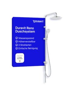 Durchwasserpendrescherei Chrom, wassersparende Regendusche Ø 25 cm, Duschset ohne Armatur, Handbrause mit Schlauch und 3