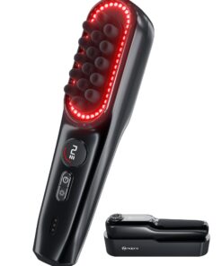 Kopfhautmassagegerät 2400 U/min seitliche Vibration & Rotlichttherapie 50 LED-Perlen 5 Geschwindigkeitsstufen Ladedock K
