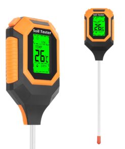 YAMRON Caewous PH-Messgerät Erde 4-in-1 Digital Pflanzenbodenmessgerät mit PH-Wert/Temperatur/Niederschlagsdichtigkeit/L