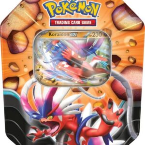 Pokémon Tin #121 - Koraidon-ex - Deutsch - 1 Holo-Promokarte + 4 Boosterpacks + Code-Karte + Schlagkräftige Legenden Tin