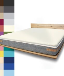 Topper Spannbettlaken 180x200 cm Baumwolle Natur 220 g/m² - Bezug für Topper & Boxspringbett, Öko Tex zertifiziert, Made