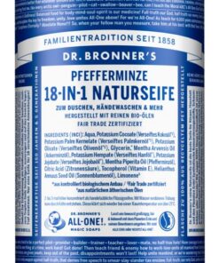 Dr. Bronner's Pfefferminze 18-in-1 Organic Flüssigseife | Mit Bio-Kokos-, Oliven- & Jojobaöl | 945 ml
