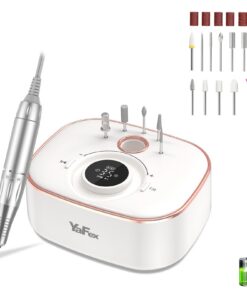YaFex Nagelfräser Akku 35000 U/min Professionell Maniküre&Pediküre Set für Gelnägel LED-Anzeige Bit-Lock