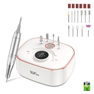 YaFex Nagelfräser Akku 35000 U/min Professionell Maniküre&Pediküre Set für Gelnägel LED-Anzeige Bit-Lock