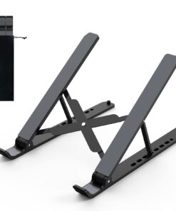 Tonmom Laptop Ständer + Höhenverstellbar + für MacBook Pro/Air, HP, Sony, Dell-Schwarz Tonmom Laptop Ständer + Belüfte