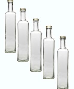 hocz Glasflaschen Set Gold Schraubverschluss 4x500ml für selbstgemachte Öle Liköre Saft