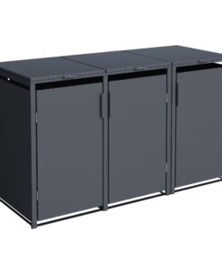 DEGAMO Mülltonnenbox 3er Set Stahl verzinkt für MÜNCHEN 120 und 240 Liter, robust und angeschmackt