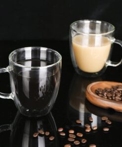 Doppelwandige Kaffeetassen Isolierglas XJUNCUMU Set von 2 für Espresso & Cappuccino, perfekt für Tee, 473 ml