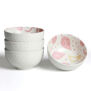 AOOSY Porzellan Dessertschalen Set für Salat, Suppen und Ramen mit 4 Stückecnährungssicher Schüssel.Serializeratisch für