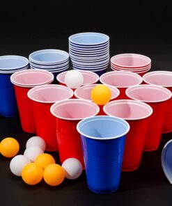 PIQIUQIU Wiederverwendbare Plastikbecher Set Partybecher für Geburtstage und Hochzeiten 473ml PIQIUQIU Becher Set 50 Be