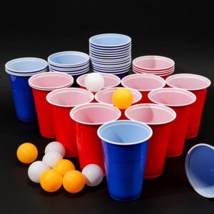 PIQIUQIU Wiederverwendbare Plastikbecher Set Partybecher für Geburtstage und Hochzeiten 473ml PIQIUQIU Becher Set 50 Be