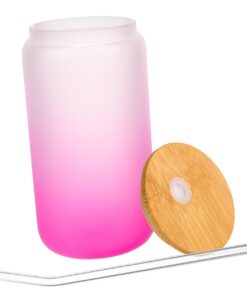 DECHOUS Große Frühstücksbecher 16oz Doppelwandige Glas Tasse mit Stroh für Familienpcs