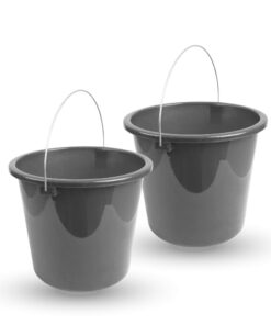 Putzeimer (2 Stück) aus Stabilem Kunststoff, BPA-frei, 5 Liter (Anthrazit)