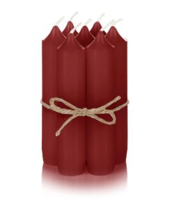 Nordstern Stabkerzen Rot 6er Pack - Kleine Kerzen für Adventskranz - Ideale Tisch Dekoration zur Hochzeit - 11 x 2,2 cm