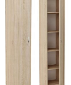 Büroschrank Sonoma mit 1 Tür und 5 Fächern for Büro und Zuhause 180x40x35 cm