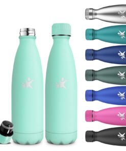 Grsta Thermosflasche Kinder 500ml BPA-Frei Leicht zu Reinigen für Reisen und Camping 24h Kalt & 12h Warm Doppelwandig
