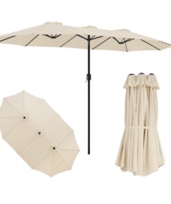 Laneetal XXL Garten Sonnenschirm UPF50+ für Garten und Terrasse | Laneetal Kurbelmechanischer Sonnenschirm Garten UPF50