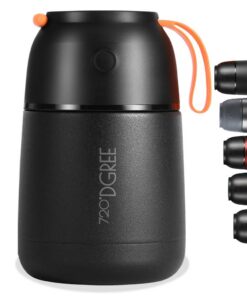 720°DGREE “wunderJar” Essensthermoflasche Schwarz - edelstahlbezogen, BPA-frei, Unterwegs-Thermolunchbox - Warme und kal