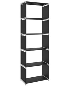 SONGMICS Aufbewahrungsregal Schwarz LSN15H 5-Ebenen-Bücherregal für Wohnzimmer, Schlafzimmer, Ankleidezimmer - Belastbar