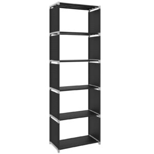 SONGMICS Aufbewahrungsregal Schwarz LSN15H 5-Ebenen-Bücherregal für Wohnzimmer, Schlafzimmer, Ankleidezimmer - Belastbar