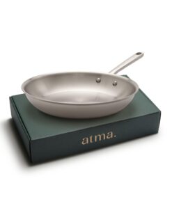 Atma – Edelstahlpfanne 30 cm | Große Bratpfanne ohne Antihaftbeschichtung | Spülmaschinengeeignet & Induktionsgeeignet