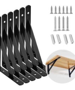 6 Stück Halterungen für Regale, Schwerlast Wandmontage Dekorative Regalhalterungen, für Wohnzimmer und Büro, abnehmbare