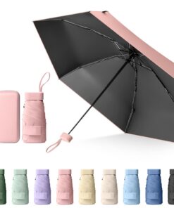 Sykrawki Mini Regenschirm Für Männer Und Frauen - Tragbarer Taschenschirm, Winddicht, UV-Schutz, Reise-Regenschirm