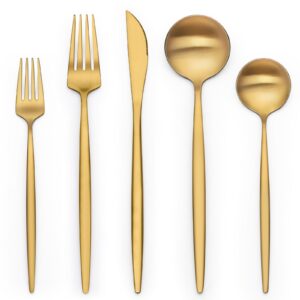 Terlulu 20-teiliges Besteck-Set - Edles Essbesteck für 4 Personen zur Tischdekoration | Terlulu 20-teiliges Besteck-Set