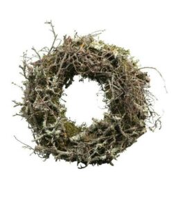 Naturkranz Moos & Bonsai - Handgefertigt für Rustikale Deko - für Frühling, Herbst & Weihnachten (⌀ 30 cm) Handgeferti