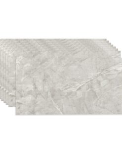 Selbstklebende Graue Klebefliesen Küche Marmor 60x30cm Wasserdicht Abnehmbar | Graue Fliesenaufkleber für Küche und Bad