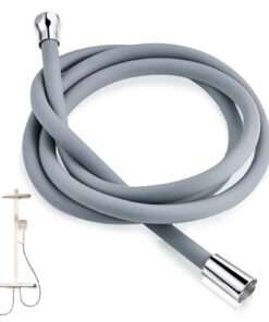 Duschschlauch 1,5m Flexibler Silikon Universal Verdrehschutz Hochdruck Schlauch Grau