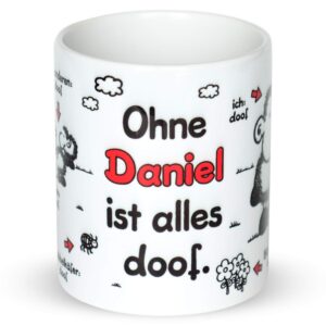 Sheepworld personalisiert Tasse Porzellan 32,5 cl Geschenk L1366 | Ohne Namen ist alles doof
