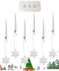 Weihnachtsbaum Kerzen Batteriegetrieben Flackernde LED Dekorativ Für Innenausstattung Kamin Fensterbank Garten 6er Set